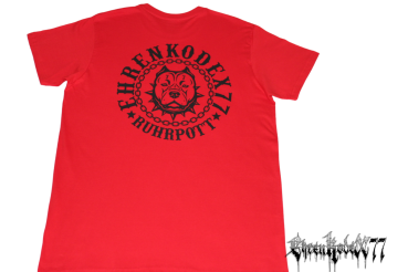 Street-Line T-Shirt "Ehrenkodex77", rot-schwarz, hochwertiger Siebdruck Pitbull